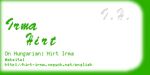 irma hirt business card